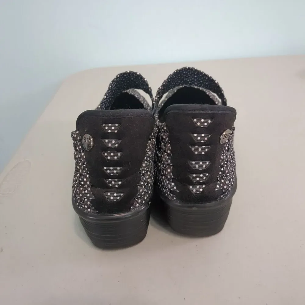 Bernie Mev Womens Mary Jane Wedge Shoes Woven Silver Gray Metallic Size 40/ US 9